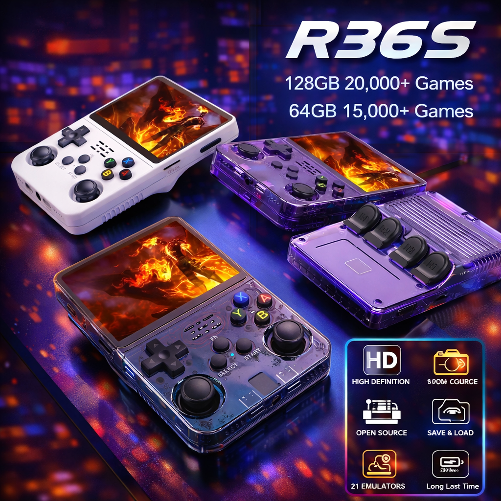 🎮 Consola Portátil 𝑹𝒆𝒕𝒓𝒐 R36S – Revive los Clásicos Donde Quieras